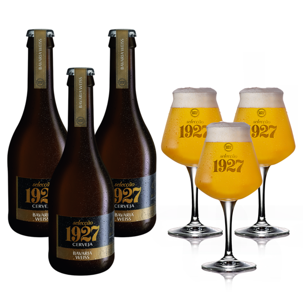 Imagem principal do produto: Pack Selecção 1927 Bavaria Weiss - 3 Garrafas + 3 Copos