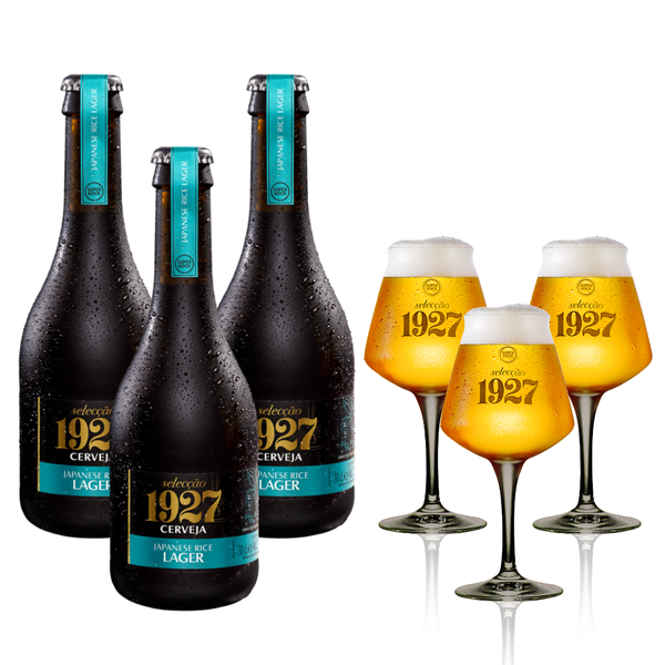 Imagem principal do produto: Pack Selecção 1927 Japanese Rice Lager - 3 Garrafas + 3 Copos